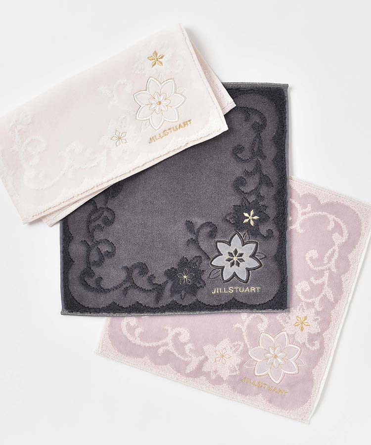 JILL STUARTフラワーアップリケタオルハンカチ | Bleu Bleuet（ブルー