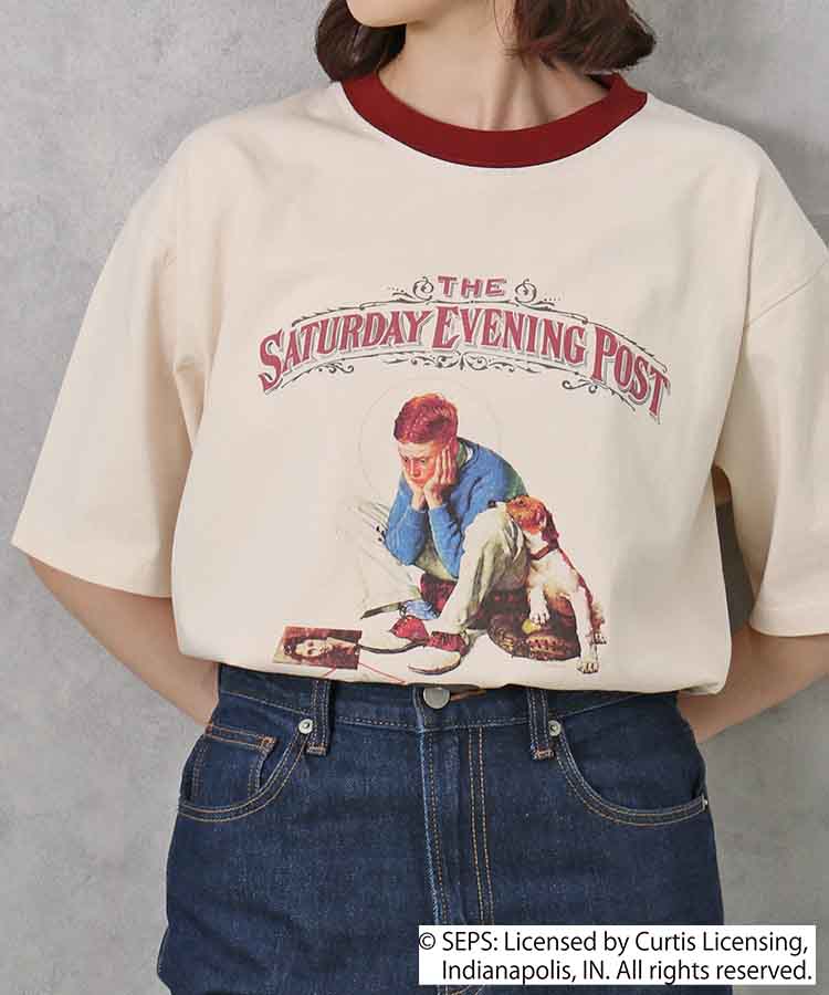 リンガーTシャツ Tシャツ シャツ トップス ブルーエ ブルーブルーエ