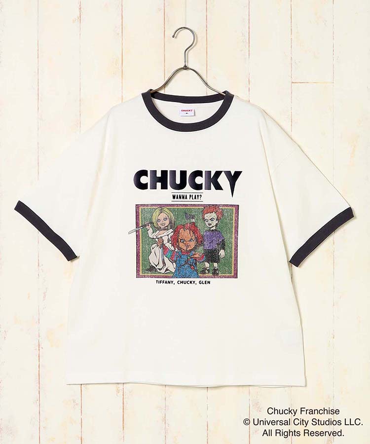 2キロ　7日 8日着　チャッキー 2キロ 7日 8日着 チャッキー CHUCKYバンド風イラストTシャツ Tシャツ