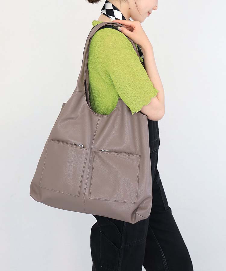 アウトポケットトート バッグ BAG トートバッグ トート 合皮 合 アウトポケットトート バッグ BAG トートバッグ トート 合皮 合
