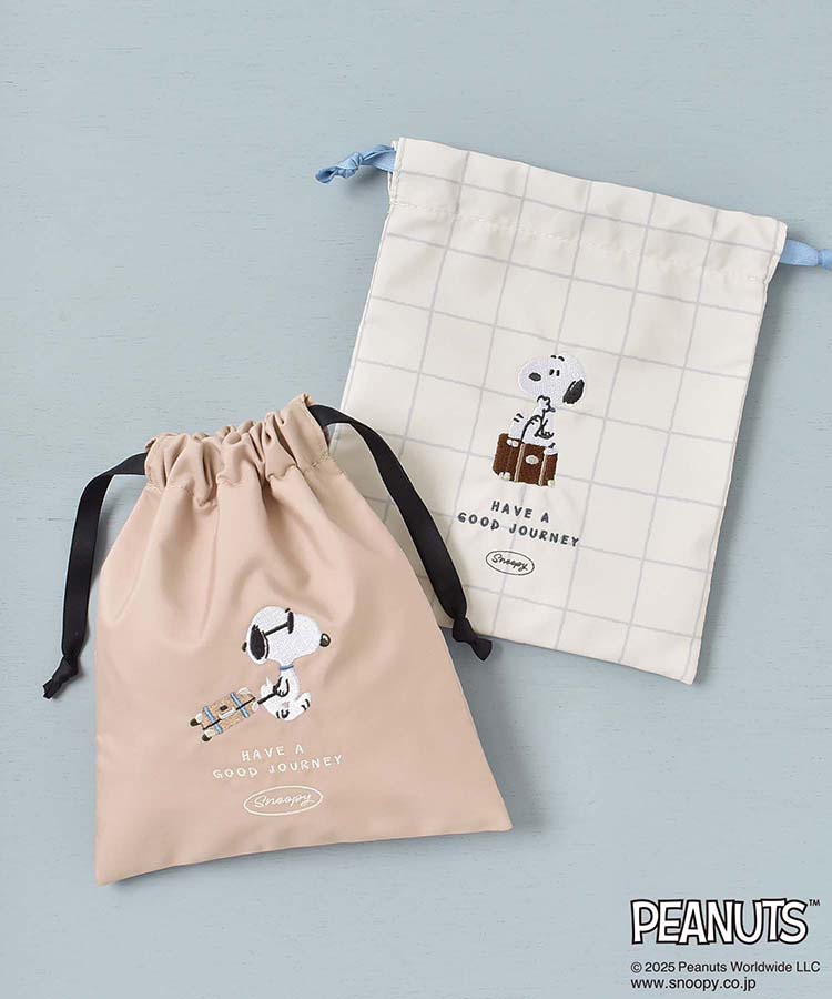 スヌーピーミュージアム 巾着 エコバッグ ファイル クリップ