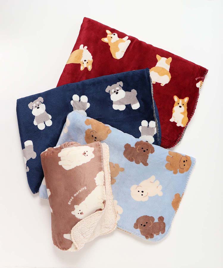 Youretia ワンコさん柄 スワンネル3wayひざ掛け | Bleu Bleuet（ブルーブルーエ）公式通販