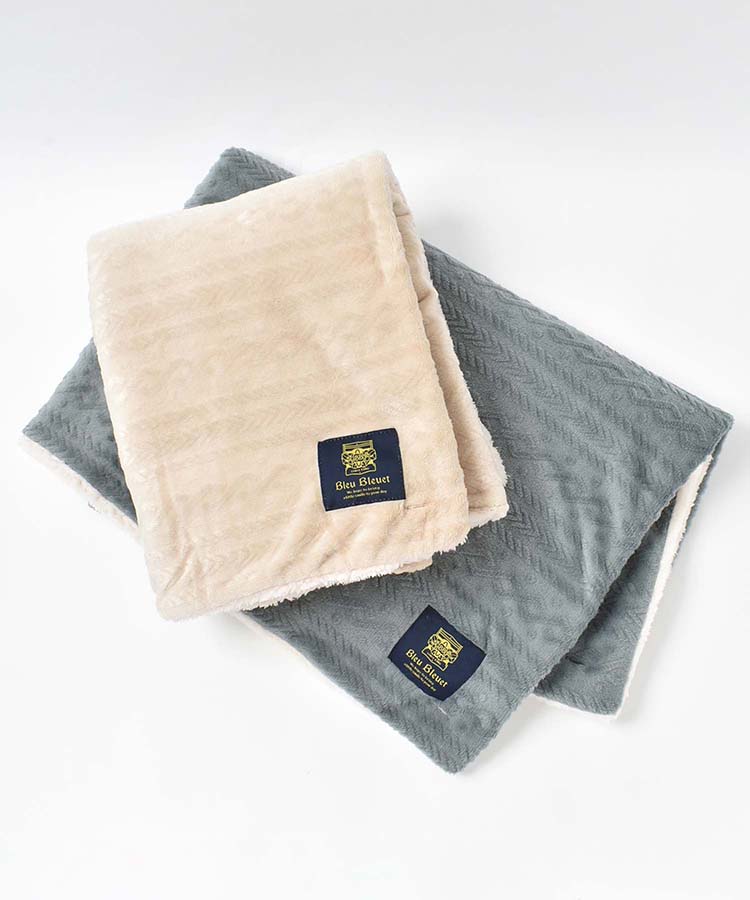 型押しマイクロ裏ボアブランケット | Bleu Bleuet（ブルーブルーエ