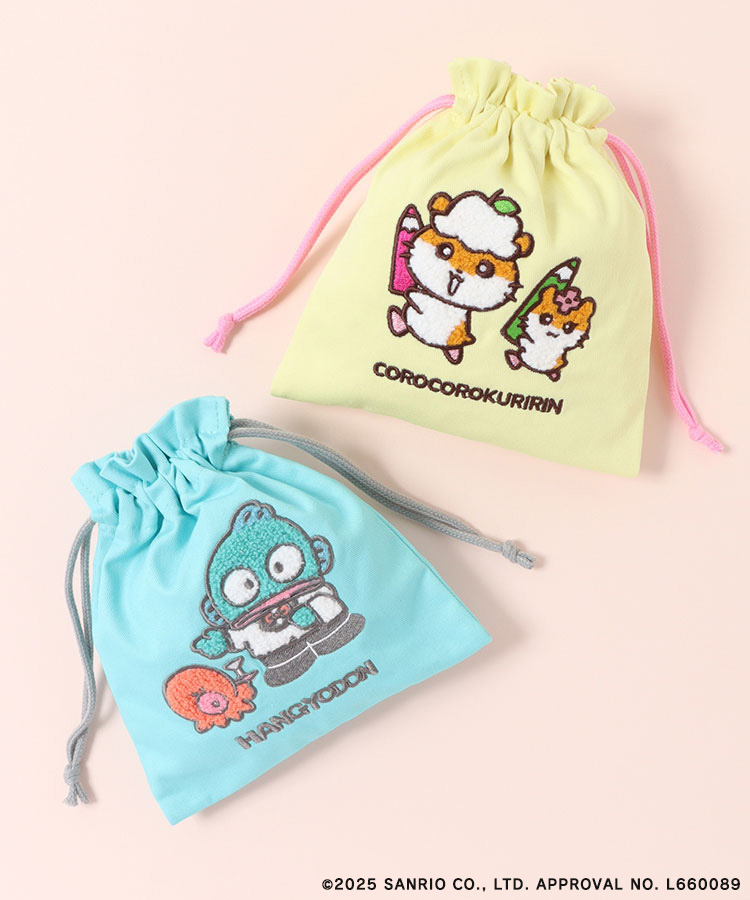 WEB限定】レトロサンリオキャラクターズサガラ刺繍巾着 ポーチ 携帯