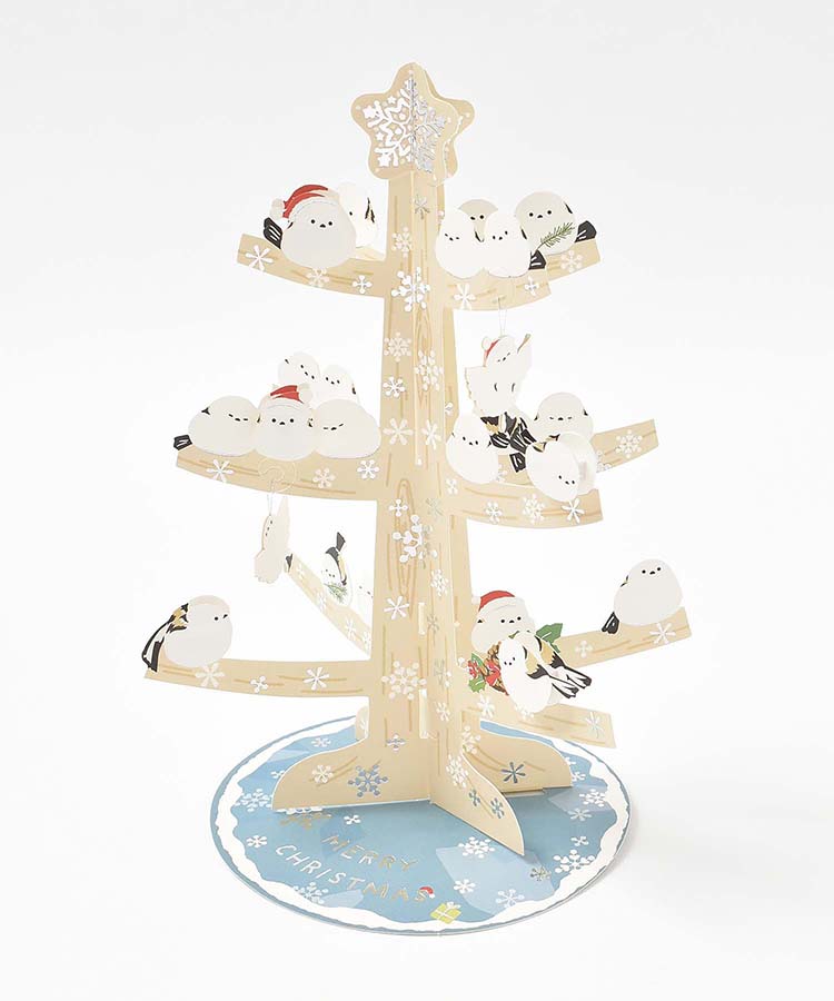 シマエナガツリークリスマスカード | Bleu Bleuet（ブルーブルーエ