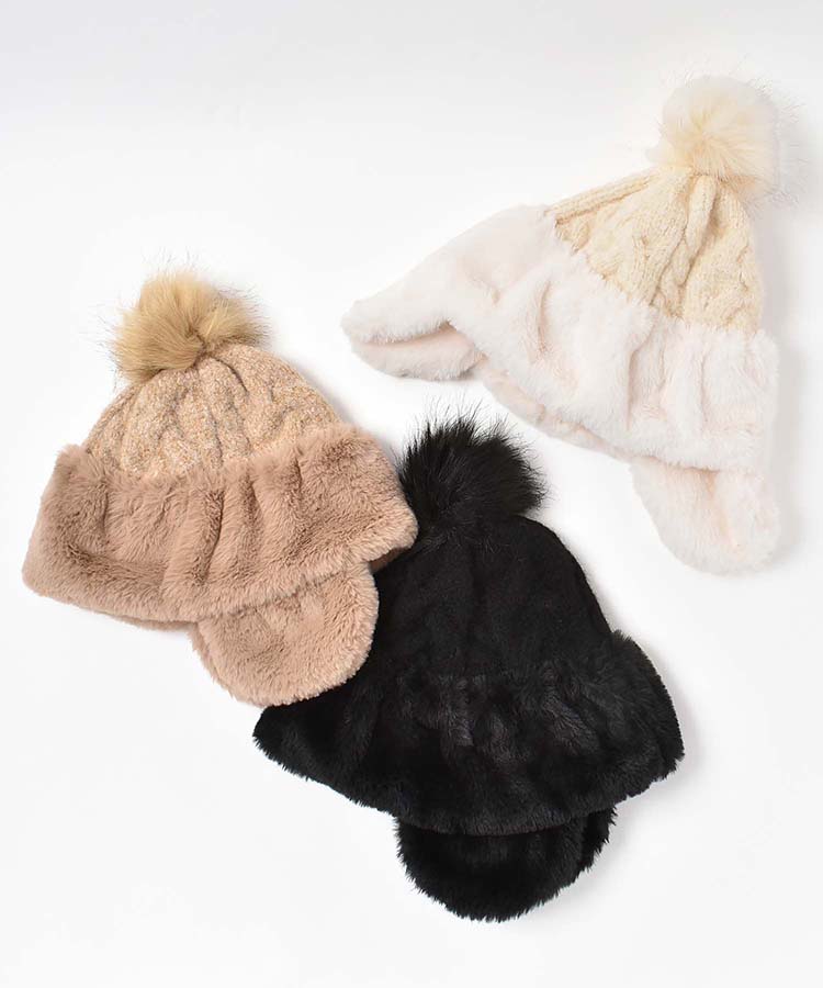 ファー耳付きニット帽 | Bleu Bleuet（ブルーブルーエ）公式通販