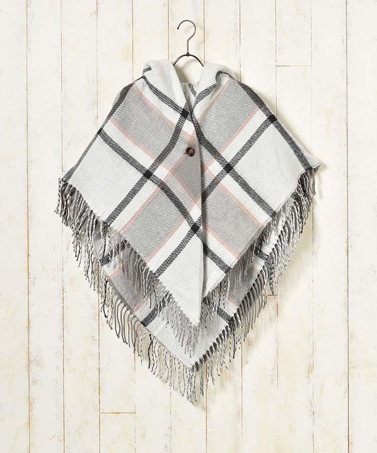 KAPITAL キャピタル チロルウール ムーンMAZE柄 シャーマンポンチョ チェックギャザーポンチョ | Bleu Bleuet（ブルーブルーエ）公式通販