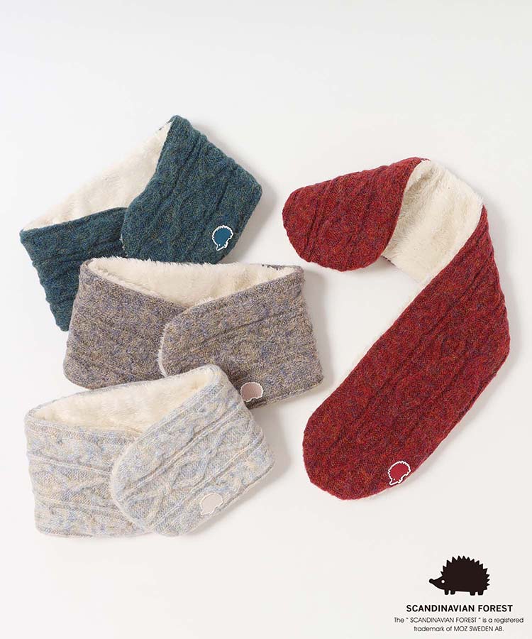 ♡nukunukuho♡です！刺繍生地のネックウォーマー　ハンドメイド スカンジナビアンフォレスト刺繍ネックウォーマー | Bleu Bleuet