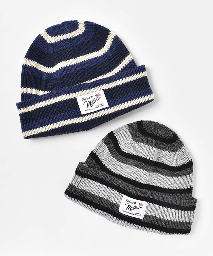 Robert P Millerボーダーニット帽 | Bleu Bleuet（ブルーブルーエ