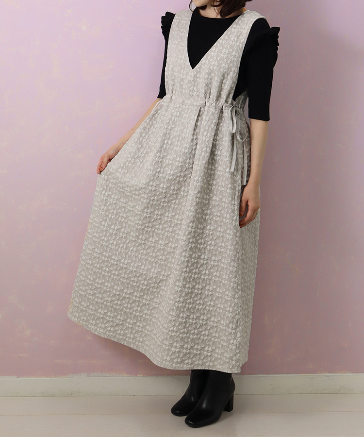 le petaleフラワージャガードジャンパースカート | Bleu Bleuet