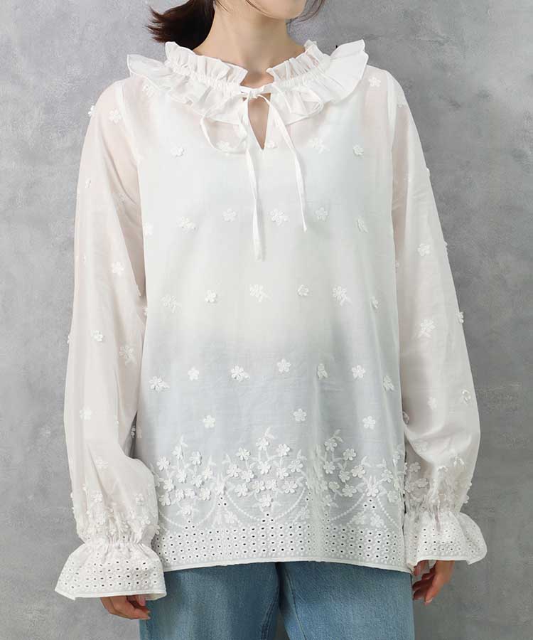 our フリルカラーブラウス セール】フリルカラーブラウス（シャツ/ブラウス）｜AMERICAN