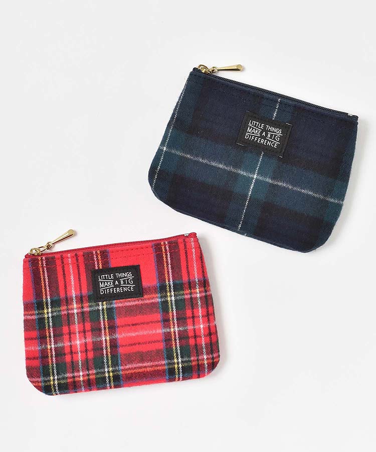 起毛チェック柄ティッシュポーチS | Bleu Bleuet（ブルーブルーエ