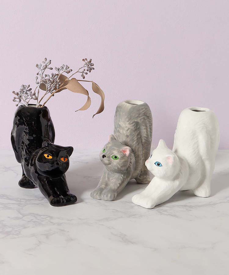 ボウエンデザイン　ブラックキャット　ミニバストスタチュー　限定品 ストレッチキャットベース | Bleu Bleuet（ブルーブルーエ）公式通販