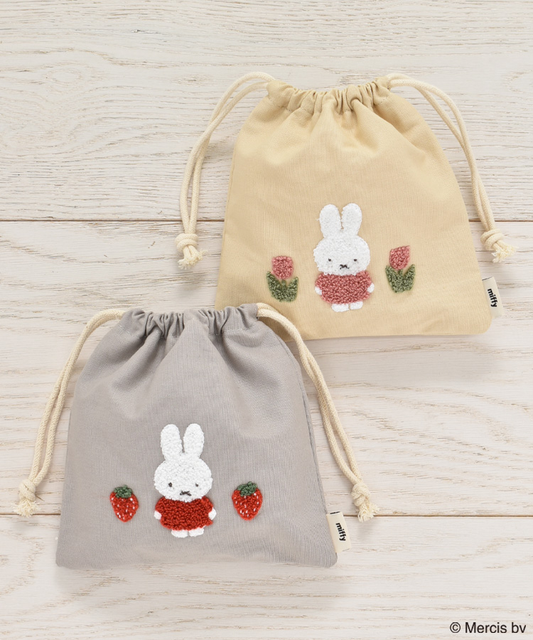 miffyスプリングサガラ刺繍巾着 | Bleu Bleuet（ブルーブルーエ）公式通販