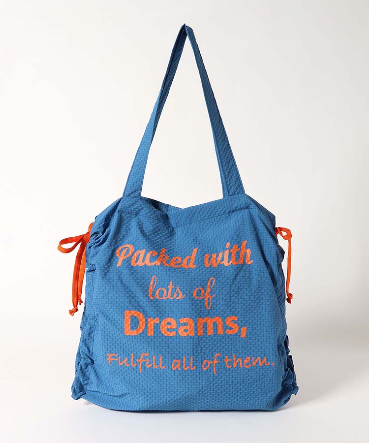 モリハルナ hood Not in service トートバッグ blue サイド絞りロゴトート | Bleu Bleuet（ブルーブルーエ）公式通販