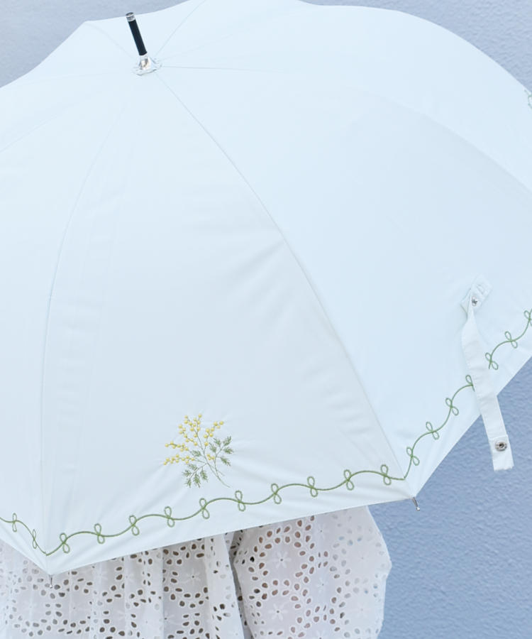 ミモザ刺繍晴雨兼用長傘 | Bleu Bleuet（ブルーブルーエ）公式通販