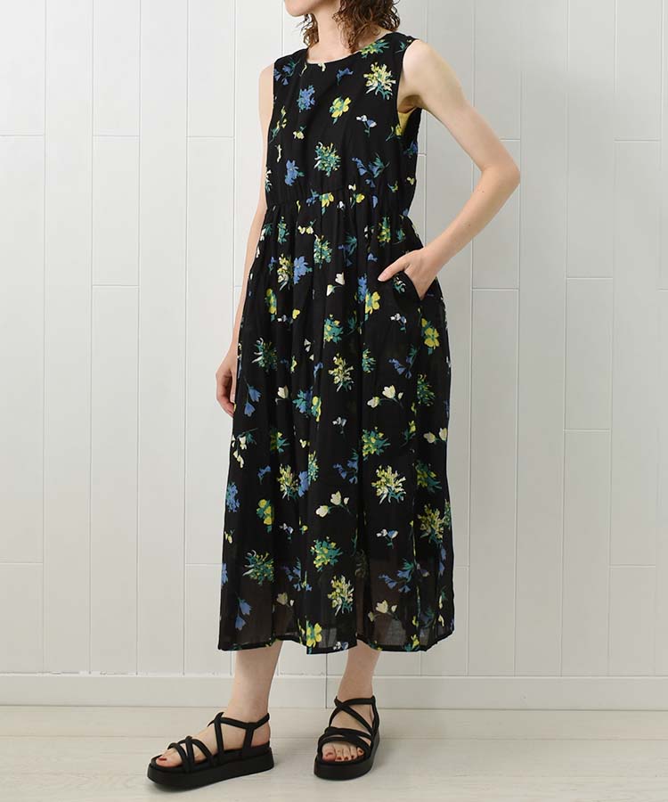 ワンピース1〜97レッド.ブルー.グリーン.イエロー.Z.WANTED 袖なし総柄ワンピースNO3 | Bleu Bleuet（ブルーブルーエ）公式通販