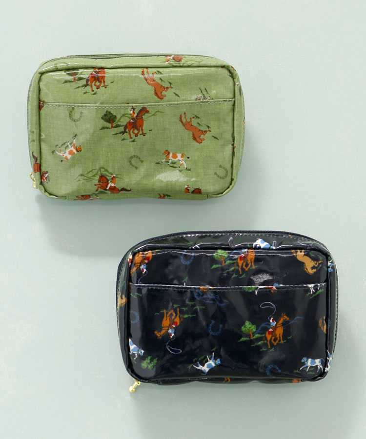 ホースラミネート多ポケットポーチ | Bleu Bleuet（ブルーブルーエ