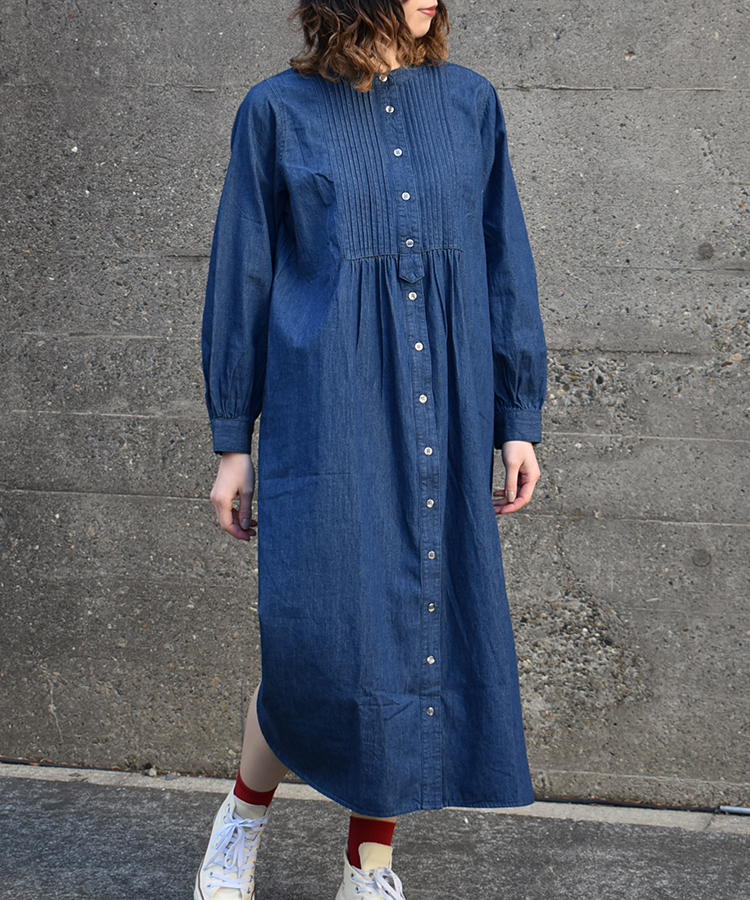 ピンタックデニムワンピース | Bleu Bleuet（ブルーブルーエ）公式通販