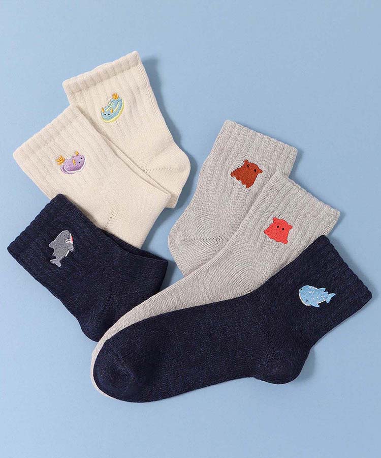 海の生き物刺繍ソックス | Bleu Bleuet（ブルーブルーエ）公式通販