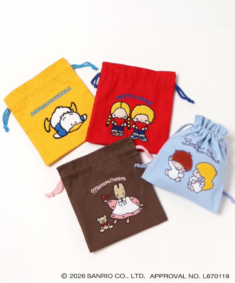 レトロサンリオキャラクターズ サガラ刺繍巾着 | Bleu Bleuet（ブルー
